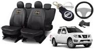 Kit Capas de Couro Nissan Frontier 2017 + Capa de Volante + Chaveiro Nissan