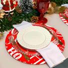 Kit Capas de Sousplat e Guardanapos Mesa de Natal Estampada Natalina Kit Capas de Sousplat e Guardanapos Mesa de Natal Estampada Natalina