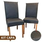 Kit Capas Para Cadeiras de Jantar Couro Sntético Impermeável 2 4 6 ou 8 Lugares Universal