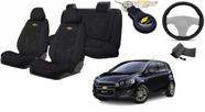 Kit Capas Tecido Modernas para Bancos Sonic 2012 a 2014 + Volante + Chaveiro GM
