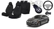 Kit Capas Tecido Personalizadas Civic 16-21 + Volante + Chaveiro