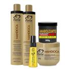 Kit Capilar Profissional Mandioca Óleo Argan Máscara Capilar Antiqueda 300g 5 Itens