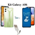 Kit Capinha Anti Impacto + Película Fosca Privacidade + Cabo USB Tipo C Para Samsung Galaxy A06