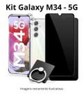 Kit Capinha Anti Impacto + Película Privativa 3D + Suporte de Anel Para Celular Samsung Galaxy M34
