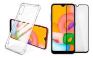 Kit Capinha Antichoque + Película Vidro 3d 5d 9d Para Samsung A01