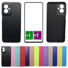 Kit Capinha Capa Aveludada Para Moto G55 + Pelicula Vidro 3d