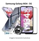 Kit Capinha + Película 3D de Vidro + Suporte Anel Para Celular Samsung Galaxy M34 Kit Capinha + Película 3D de Vidro + Suporte Anel Para Celular Samsung Galaxy M34