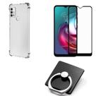 Kit Capinha + Película 3D + Suporte Anel Para Motorola G10 G20 G30
