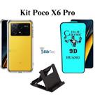 Kit Capinha + Película de Cerâmica + Suporte de Mesa para Xiaomi Poco X6 Pro