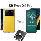 Kit Capinha + Película Fosca Privacidade + Anel Suporte para Xiaomi Poco X6 Pro