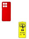 Kit Capinha Silicone Case Vermelho + Película Fosca Ceramica Moto EDGE 60