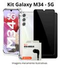Kit Capinha Transparente + Película Privativa 3D + Fone com Fio Para Samsung Galaxy M34
