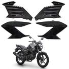 Kit carenagem aba aleta complemento fazer 150 preto brilho 2014 2015