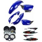 Kit Carenagem + Adesivo + Carcaça Painel Fan 125/150 2009 a 2013 Vermelha Encaixe Perfeito