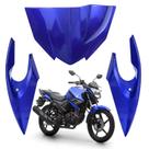 Kit carenagem bananinha farol superior fazer 150 azul 2016 2017 2018 2020 2021 2022