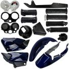 Kit Carenagem Cg125 Fan125 2005 Azul Universo Tampa Lateral Paralama Rabeta