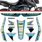 Kit Carenagem Holográfico Honda CG Titan 160 anos 2023 2024 Azul Claro Kit Carenagem Holográfico Honda CG Titan 160 anos 2023 2024 Azul Claro