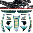 Kit Carenagem Holográfico Honda CG Titan 160 anos 2023 2024 verde claro Kit Carenagem Holográfico Honda CG Titan 160 anos 2023 2024 verde claro