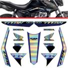 Kit Carenagem Holográfico Honda CG Titan 160 anos 2023 a 2024 Azul Kit Carenagem Holográfico Honda CG Titan 160 anos 2023 a 2024 Azul