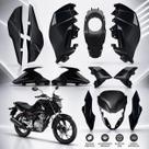 Kit carenagem lateral tanque farol completo cg fan 160 preto infinito 2025 2026 paramotos honda