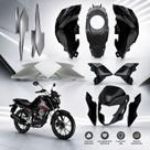 Kit carenagem lateral tanque farol completo cg titan 160 preto brilho 2025 2026 paramotos honda