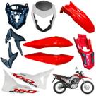 Kit Carenagem Nxr Bros 160 modelo 2016 Até 2021 Completo Aba do Tanque Tampa Lateral Frontal Rabeta Traseira Paralama Dianteiro