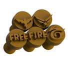 Kit Carimbo Marcador Brigadeiros FREE FIRE Molde Festa Confeitaria Aniversario Brigadeiro