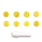 Kit Carimbo Marcador Jardim Encantado Amarelo - 8 Unidades - BlueStar - Rizzo Confeitaria