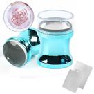 Kit carimbo placa e raspador azul c/ zoom