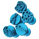 Kit Carimbos Brigadeiros Docinhos Molde Festa Confeitaria - Lilo & Stitch - Ukulele - Ohana - Flor - 5pçs