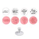 Kit carimbos frases mimos cliente p/ clliente 5cm- 4 un