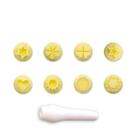 Kit Carimbos Mini Amarelo para Artesanato e Confeitaria 1,5cm Blue Star - 9 Peças