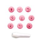 Kit carimbos numeros rosa p/ biscuit e confeitaria blue star