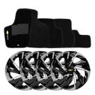 Kit Carlota Esportiva Nitro 14 Black Silver + Tapete Celta