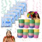Kit Carnaval 12 Pacotes De Confete 80 Rolos Serpentina