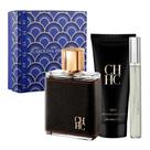 Kit carolina herrera ch men edt 100ml + bálsamo pós-barba 100ml + eau de toilette 10ml