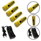 Kit Carregador 1 Carga + 4 Cargas 9800mAh 3.7V P/ Lanternas