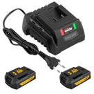 Kit Carregador + 2 Bateria 2 Ah Vonder Para Ferramenta Linha Intercambiável Convencional