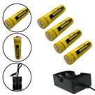 Kit Carregador 2 Carga + 4 Cargas 9800 mAh 3.7V P/ Lanternas