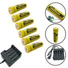 Kit Carregador 4 Carga + 6 Cargas 15800mAh 3.7V P/ Lanternas