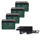 Kit Carregador Bivolt Cooler + 4 Baterias Wide 48V VRLA para E-Bike Scooter Patinete
