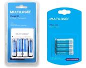 Kit Carregador Bivolt Multi Cb045 Mais 8 Pilhas Recarregáveis AA/AAA Kit Carregador Bivolt Multi Cb045 Mais 8 Pilhas Recarregáveis AA/AAA