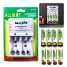 Kit Carregador de Pilhas Allight Rápido Bivolt + 8 pilhas AA e AAA Kit Carregador de Pilhas Allight Rápido Bivolt + 8 pilhas AA e AAA