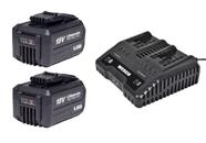 Kit Carregador Duplo 18v e 2 Baterias 4 ah Wesco