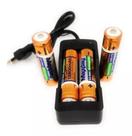 Kit Carregador Duplo + 4 unidades Baterias De Litio 18650 3.7v 12800mah Para Farol E Lanterna