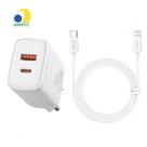 Kit Carregador Duplo Baseus Compact 20w Para iPhne 14 e Anteriores Cabo de 1 metro Branco Kit Carregador Duplo Baseus Compact 20w Para iPhne 14 e Anteriores Cabo de 1 metro Branco