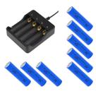 Kit Carregador Duplo De 4 Slot Bateria 14500 Mais 8 Bateria 18650, 14500, 16340, 10400, 16650, 14650, 21700, 18350, 1850