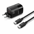 KIT Carregador Rápido 30W Hrebos Quantum Charge CRG-222CC Tipo-C - USB-C Preto