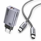Kit Carregador Rápido 45W Hrebos Maxion Charge USB-C USB-A + Cabo Cinza