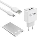 Kit Carregador Residencial 3x1 Elgin Micro USB (Carreg +Tomada + Cabo)